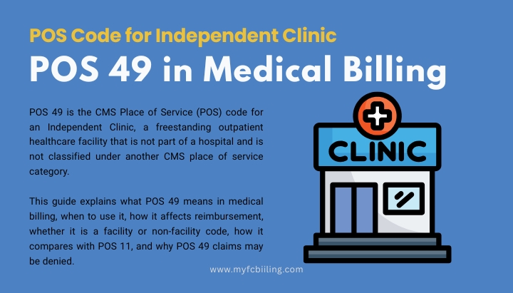 POS 49 in Medical Billing: Independent Clinic 1 POS 49 - Place of service code for independent clinics